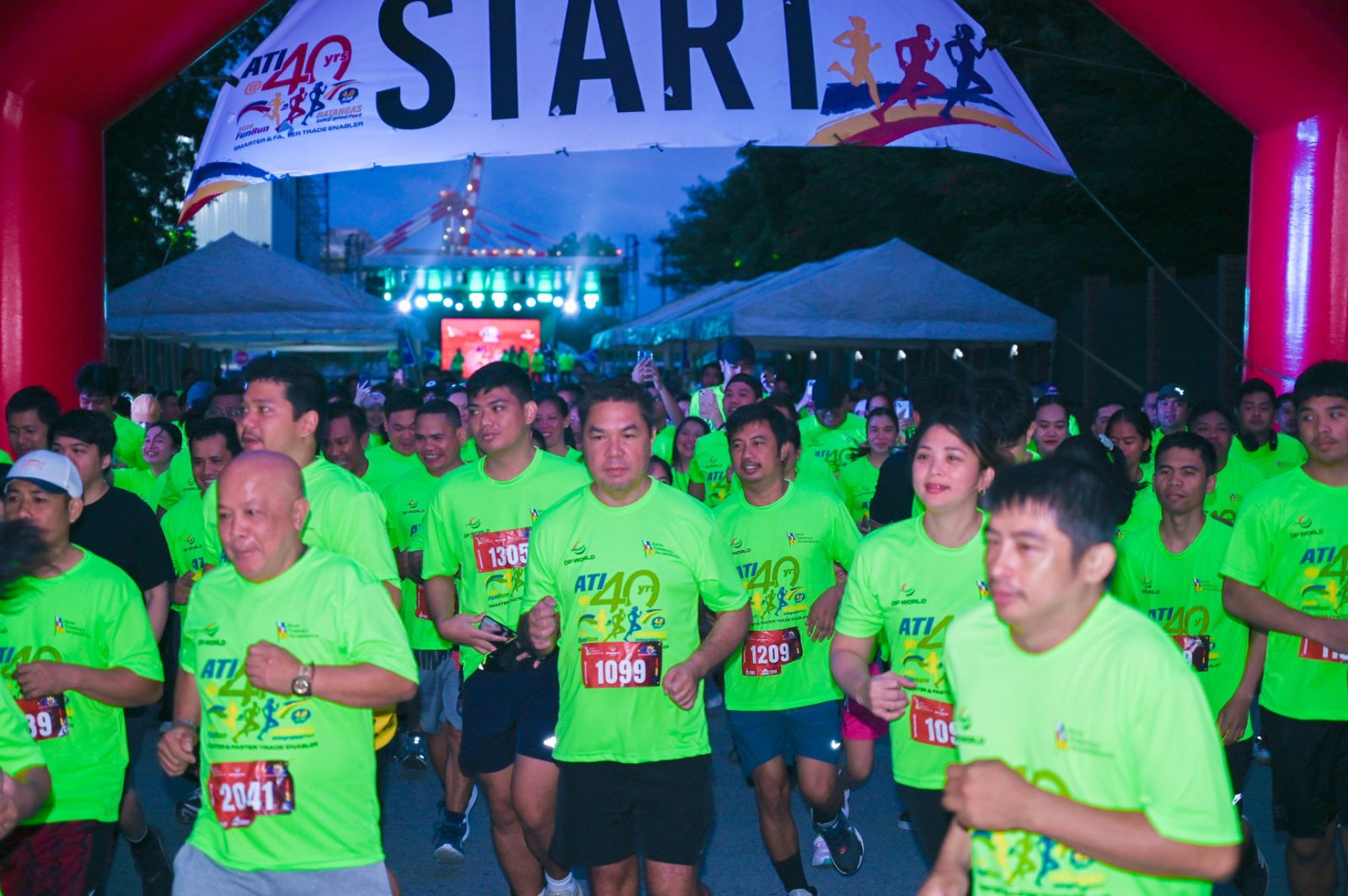 Runners participating in a road race